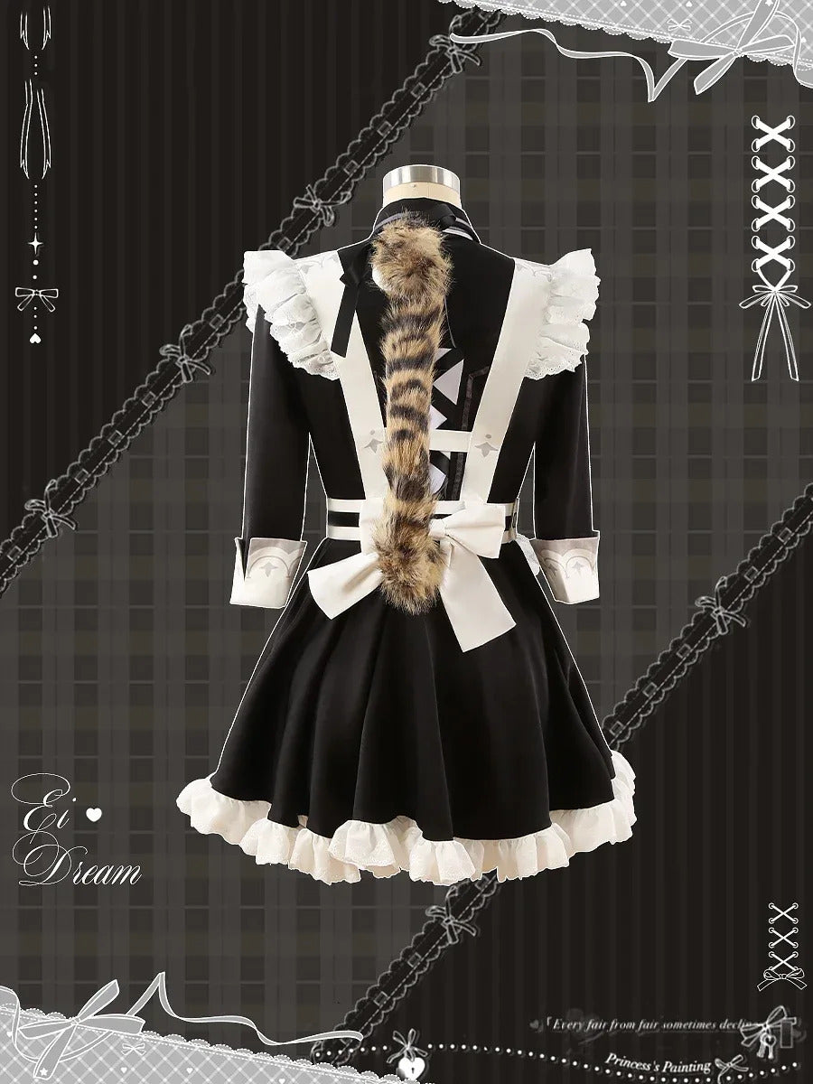 Nu: Carnival Eiden Cosplay Costume Maid Outfit Dress Uniform Halloween Carnival Party Christmas Play Role Clothes Clothing
