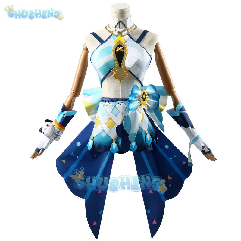 Shusheng Genshin Impact Mualani Cosplay Costume Uniform Headwear Doll Meztli Springs Natlan Halloween Party Women Girls Props