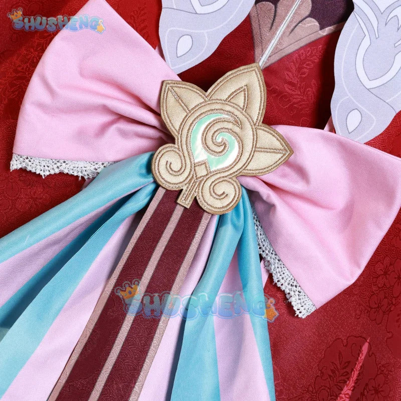 Shusheng-N Honkai Star Rail Hyacine Cosplay Costume Wig Dress Uniform Hat Amphoreus Halloween Party for Women Girls Carnival Props