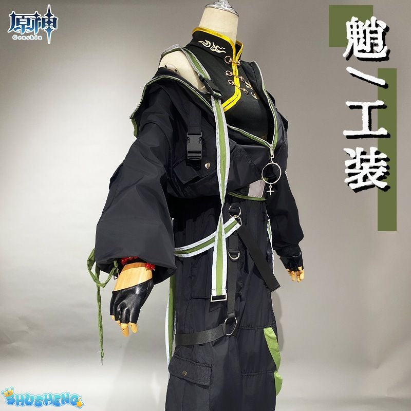 Xiao Game Genshin Impact Subduing demons Xiao Cosplay Costume Coat props accessories Ring tattoo handsome Halloween party set