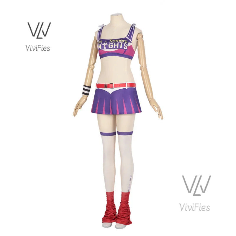Game Lollipop Chainsaw Juliet Starling Cosplay Costume Women Tops Skirt Accessories Full Set Female Role Play Uniform Halloween