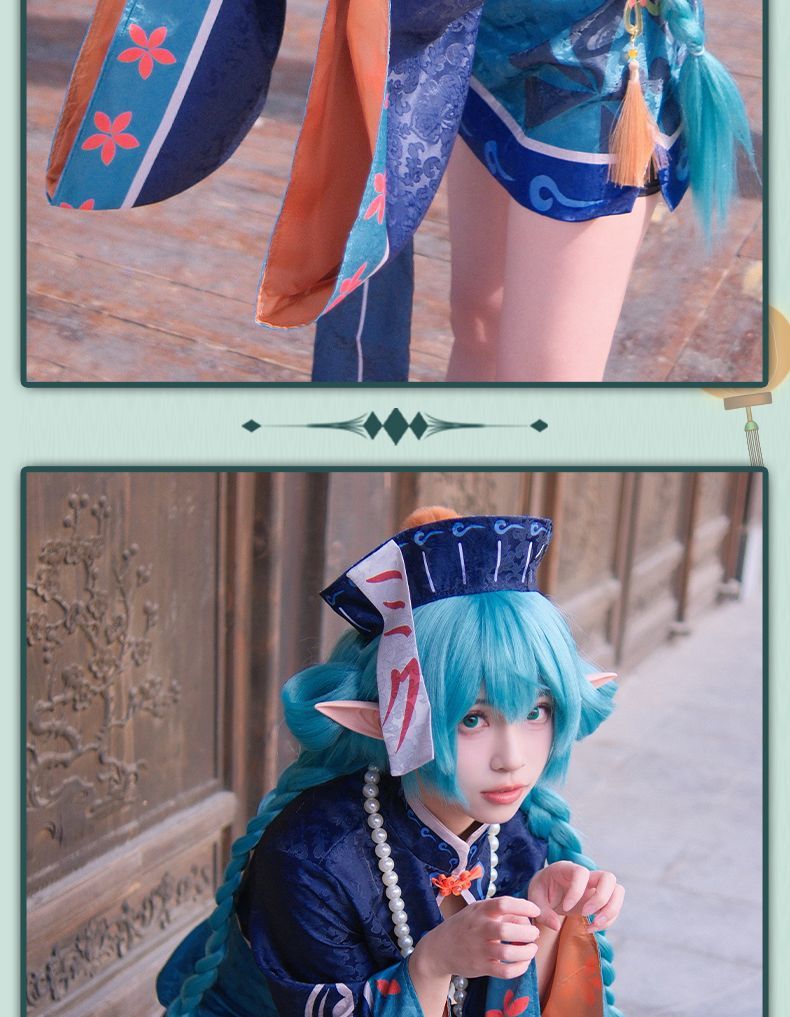 Anime Virtual singer Miku Zombie version Cosplay Costume Lolita Dress Vampire Kawaii Gothic Halloween Party Maid Outfits Women