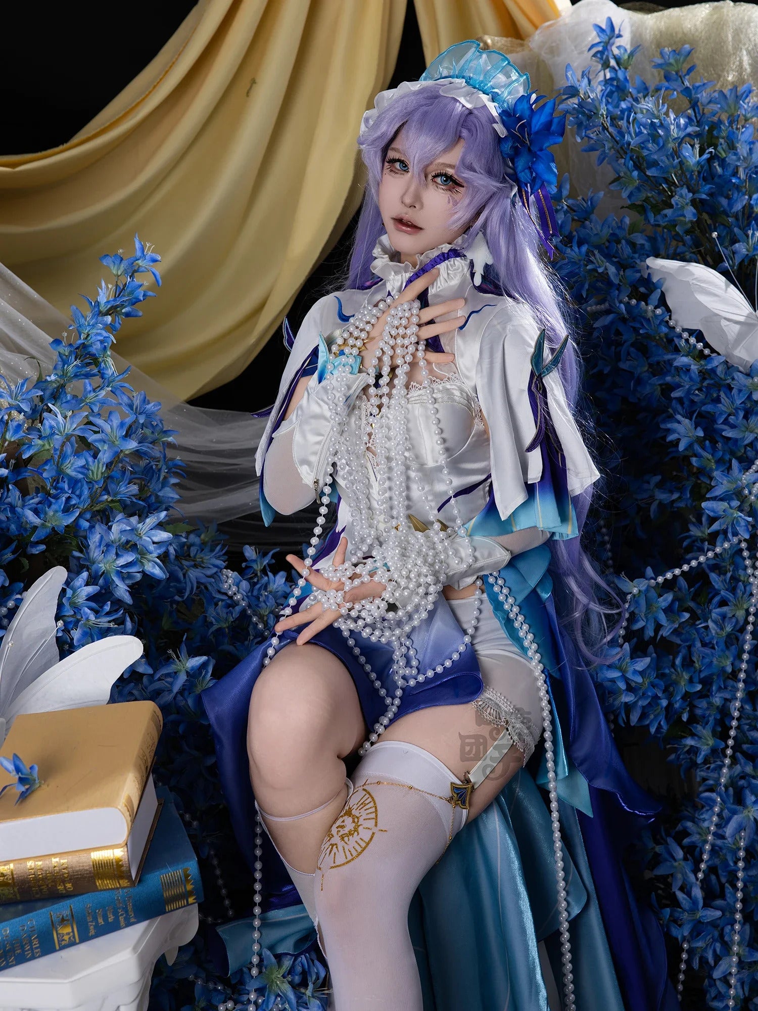 Shusheng-R Wuthering Waves Cantarella Cosplay Costume Wig Dress Headwear Earrings Rinascita Fisalia Family Halloween Party for Women Girls