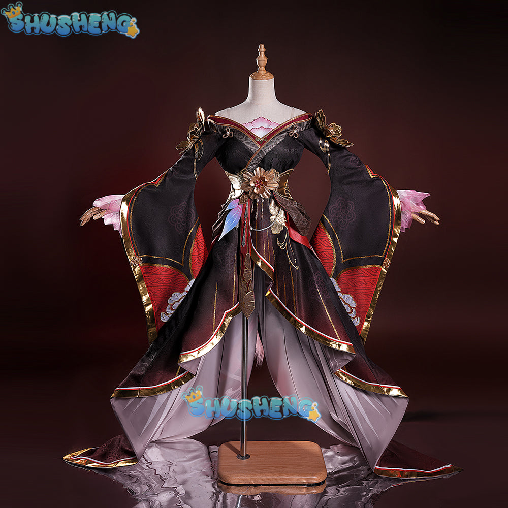 Honkai Star Rail Fugue Tingyun Cosplay Costume Ancient Style Fox Tails Design Women Dress Halloween Carnival Party Suit