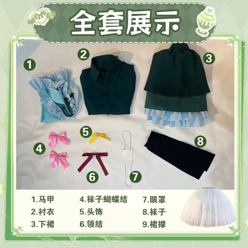 Takanashi Rikka Cosplay Love, Chunibyo & Other Delusions Costume Wig and Skirt Support Cute Lolita Party Carnival Girl man Set