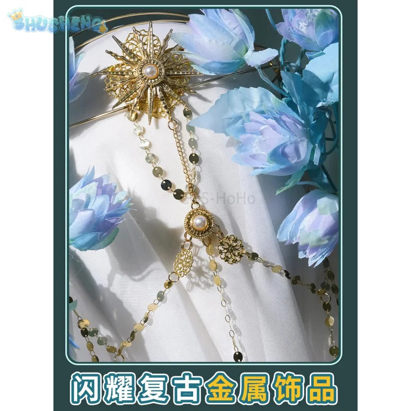 Shusheng-R Game Identity V Eli Clark Seer Cosplay The Prophet Of The Past Costume Halloween Party Dress waist headband prop Woman Man set