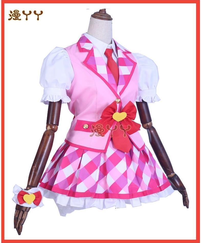 Aikatsu! Series Hoshimiya Ichigo Cosplay Costume Hair accessories tie accessories Halloween party pink cute Lolita uniform set