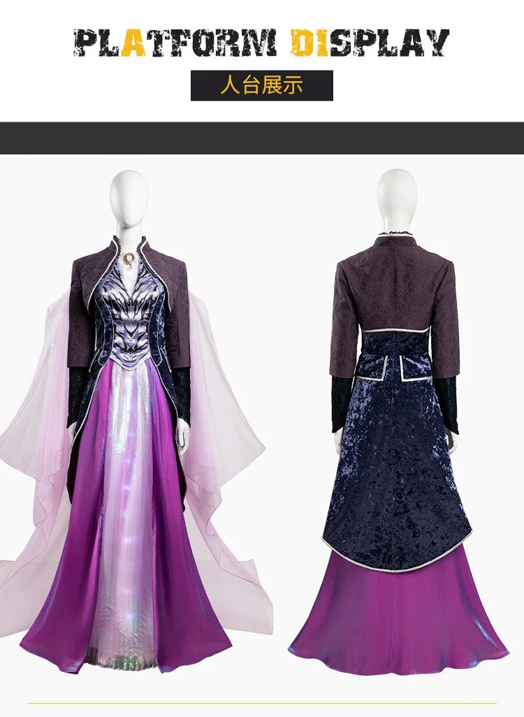 Movie Agatha Harkness Cosplay Agatha Cos All Along Costume New Elegant Dress Coat Shawl Accessories Set Christmas Party Full Set