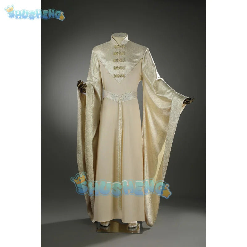 The Fellowship of the Ring Saruman Cosplay Costume White Uniform Halloween Carnival Party Christmas Play Role Clothes Clothing