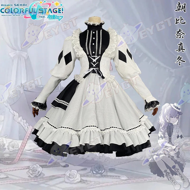 Asahina Mafuyu mfy Cosplay PRSK PJSK Five boxes Costume New Sweet Lolita Dress Halloween Party Fashion Women's Maid Uniform