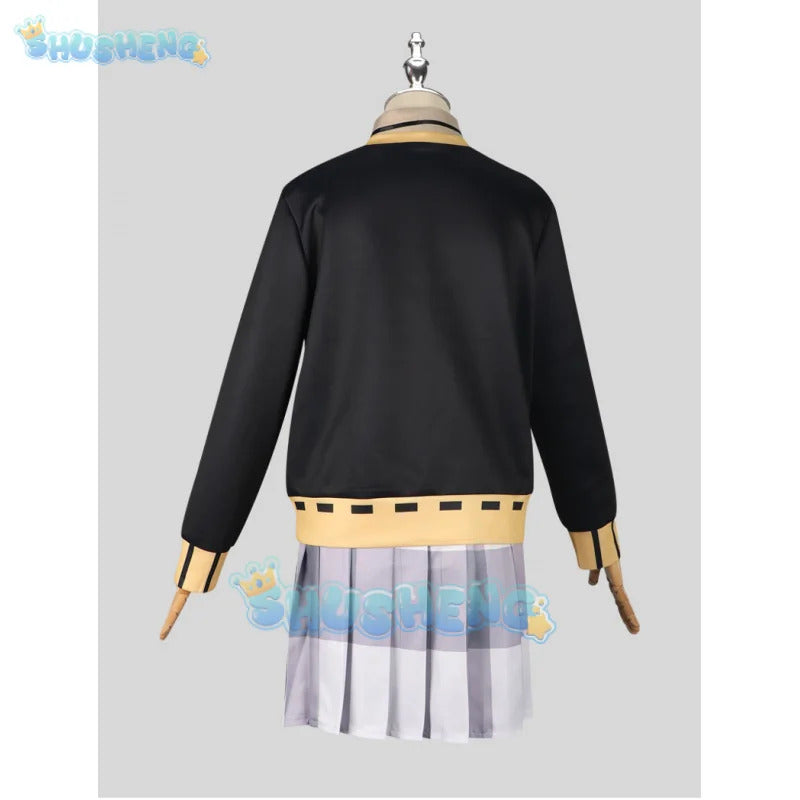 Game Persona 5: The Phantom X Motoha Arai Cosplay Costume Hoodies Plaid Skirt Leisure Time Uniform Wig Woman Sexy Party Suit