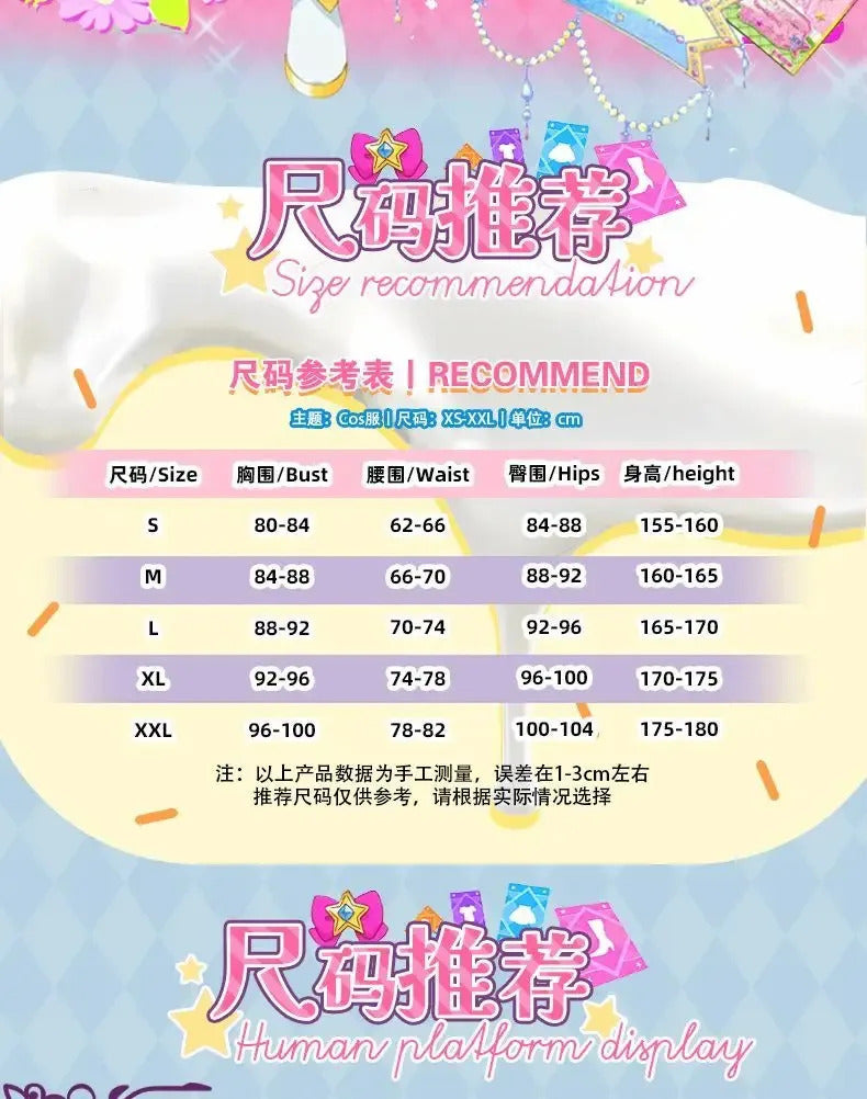 Anime Nijino Yume Aikatsu Stars! Cosplay Costume Cute New Pink Lolita Campus Dress Halloween Party Props Wig Women's Set