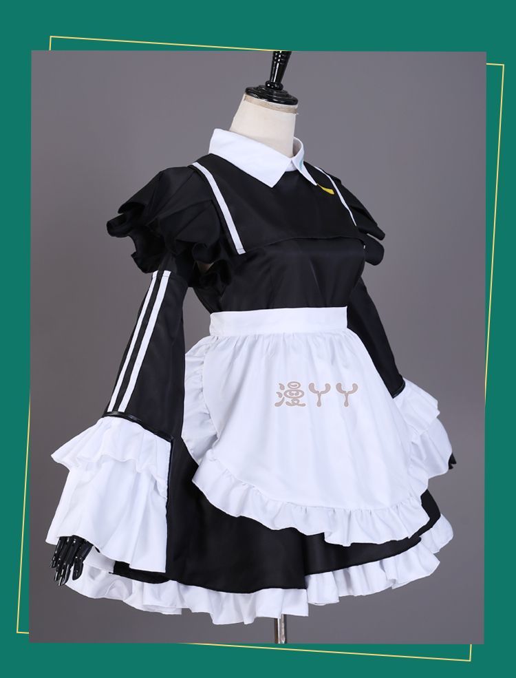 Hatsune Miku Black White Maid Apron Dress Uniform Outfit Anime Cosplay Costumes