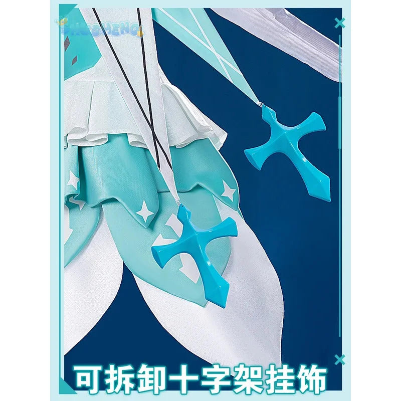 Honkai impact 3rd Kiana kaslana winter Princess cosplay costume cloak and Crown props full set uniform Carnival Halloween set