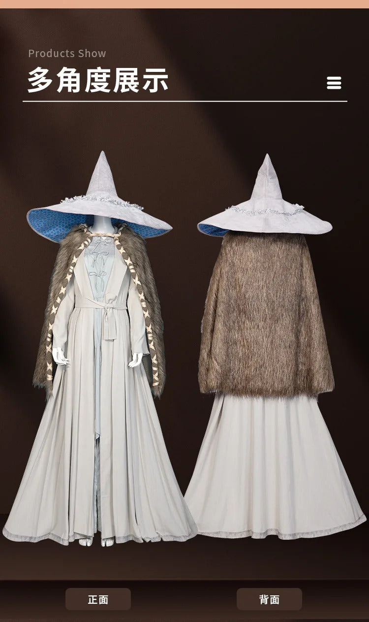 Ranni Cosplay Game Elden Witch Ranni Costume Dress Ring Cloak Hat Woman Man Carnival Party Cape High quality uniform set XS-XXXL