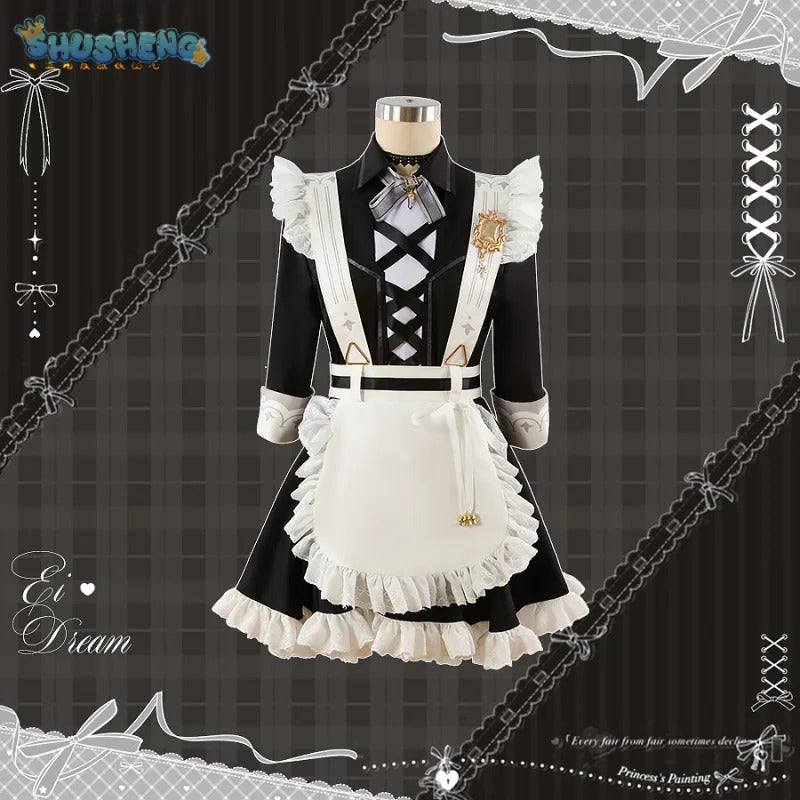 Game Nu: Carnival Eiden Cosplay Costume Sweet Maid Dress Halloween Carnival Lolita Uniform Accessories Prop Woman Man Eiden Set