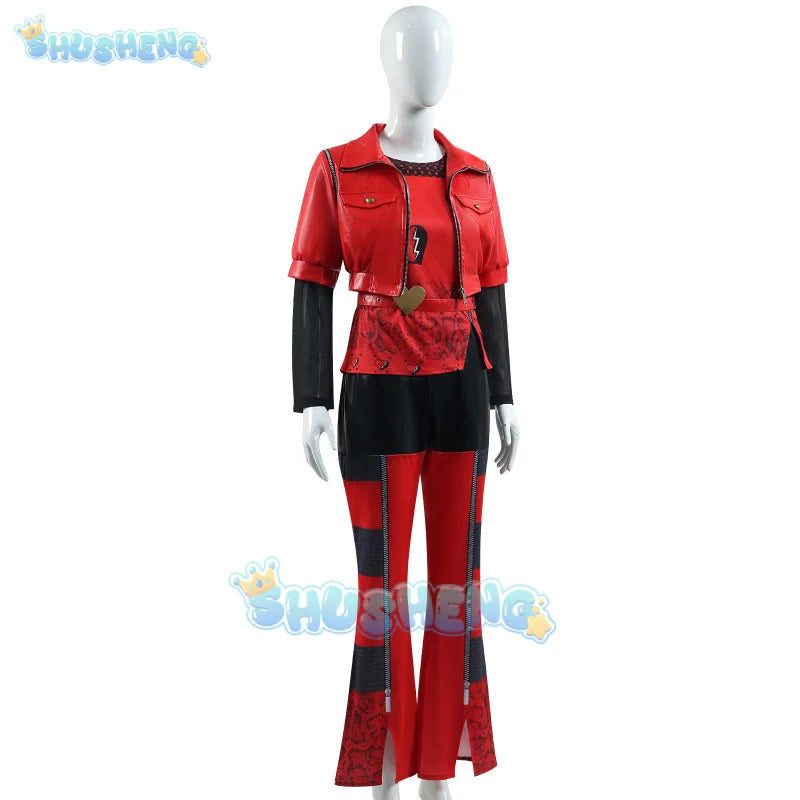 2024 Halloween Red Cosplay Costume Descendants Queen Of Hearts' Daughter Uniform Set The Rise Of Princess Full Outfits Shusheng