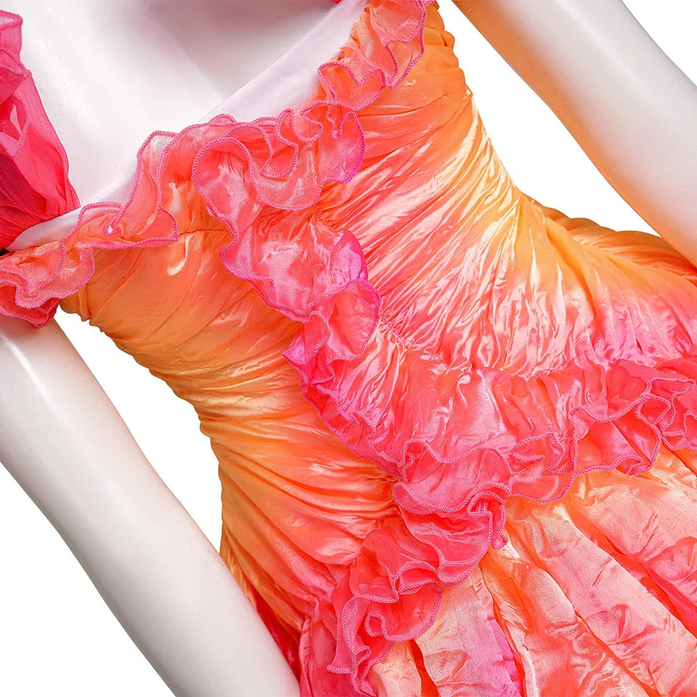 Movie Wicked Glinda Cosplay Costume Glinda Halloween Carnival Women's Gradient Dress Gorgeous Sexy Uniform New Set XS-XXXL