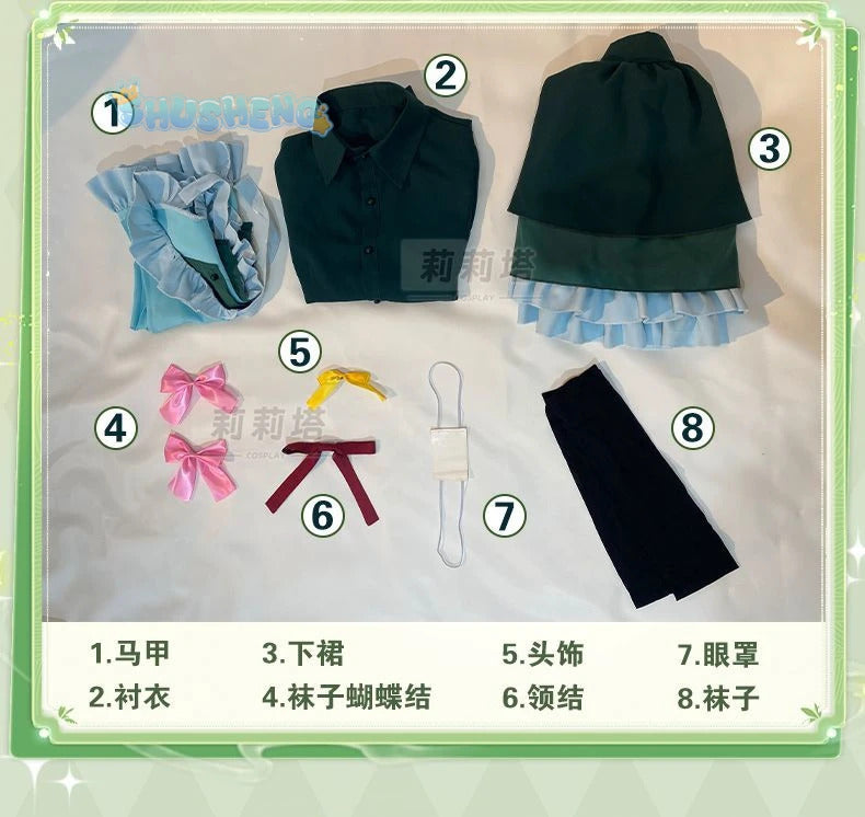 Takanashi Rikka Cosplay Love, Chunibyo & Other Delusions Costume Wig and Skirt Support Cute Lolita Party Carnival Girl man Set