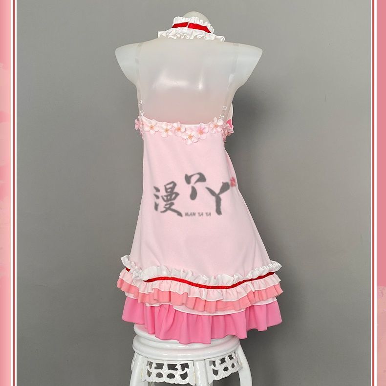 Anime Yosuga No Sora Kasugano Sora Cosplay Costume Girl Sweet Lolita Dress Pajamas Summer Nightgown Ruffle Nightwear Clothes