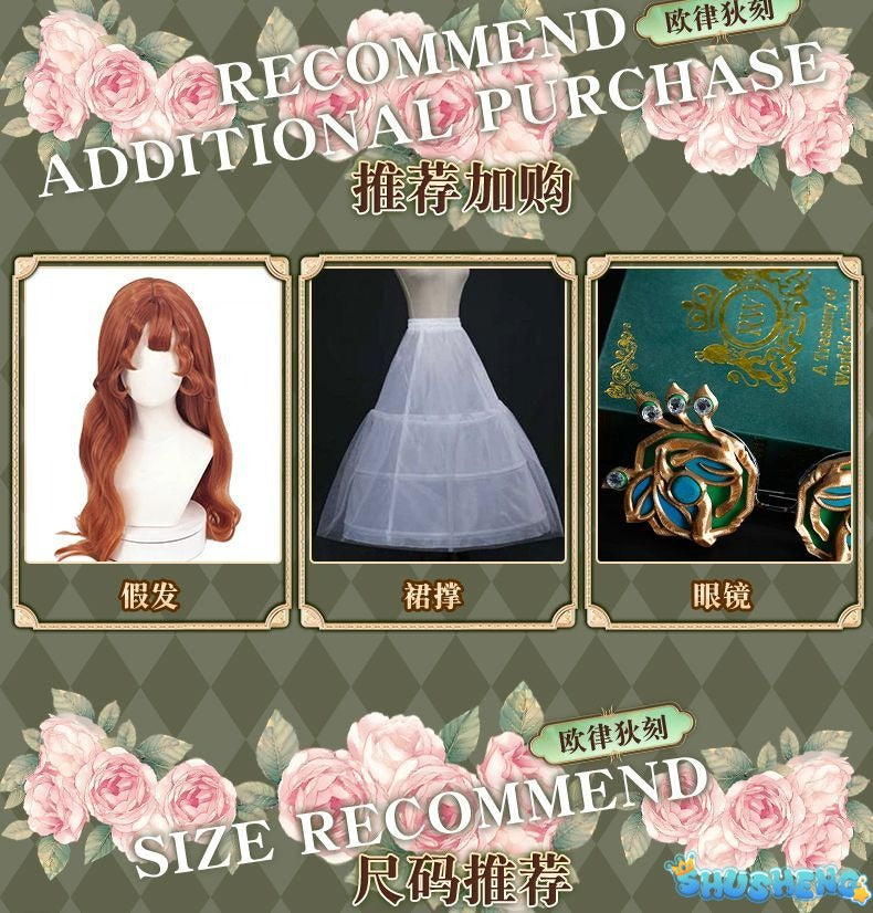 Eurydice Little Girl Cosplay Game Identity V Costume Girl Memory Alice Dress Headgear Wig Set Halloween Party Outfit Women