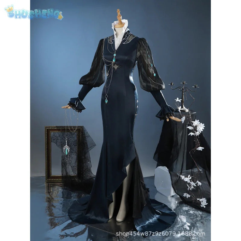 Shusheng-R Game Path to Nowhere MBCC-S-016 Cosplay Jelena Costume Halloween Party Sexy Black Long Dress Accessories Props Women's Uniform
