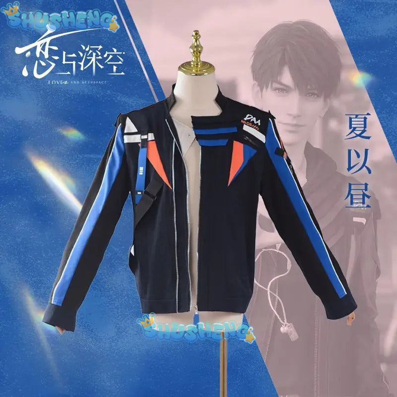 Game:Love And Deepspace Cosplay Caleb Childhood Friend Cos Costume Jacket Daywear Metal Square Necklace