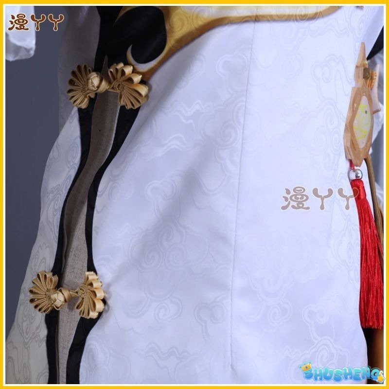 Ningguang Genshin Impact Cosplay Costume Wig Anime Game Ning Guang Cosplay Halloween Party Outfit for Women Girls