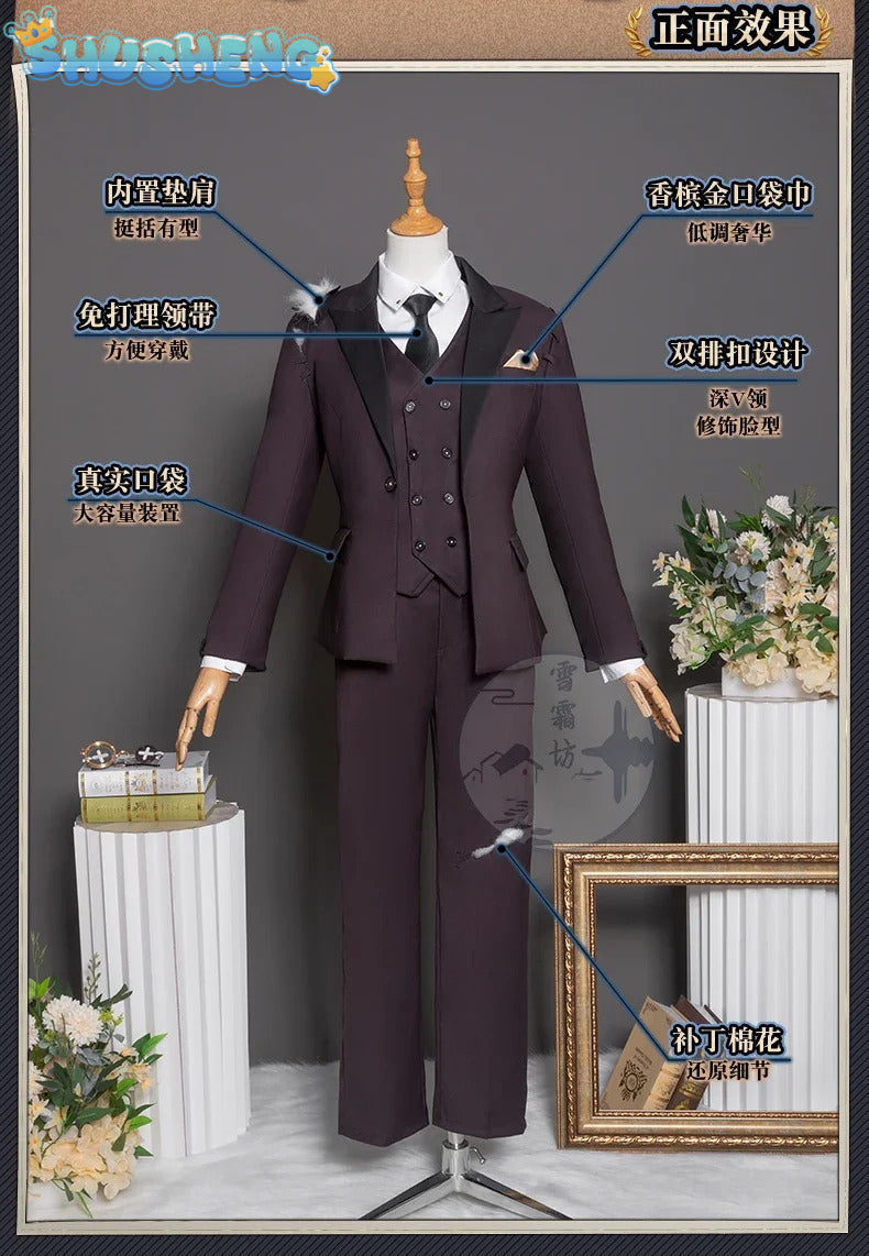 Identity Ⅴ Norton Campbell Aesop Carl Cosplay Costume Embalmer Prospector Uniform Suit Thug Halloween Carnival Play Clothing