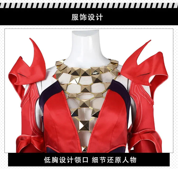 Game Rivals Scarlet Cosplay Witch Costume Emporium Matron Red Top Skirt Outfit Full Set Halloween Scarlet Fantasia Costumes