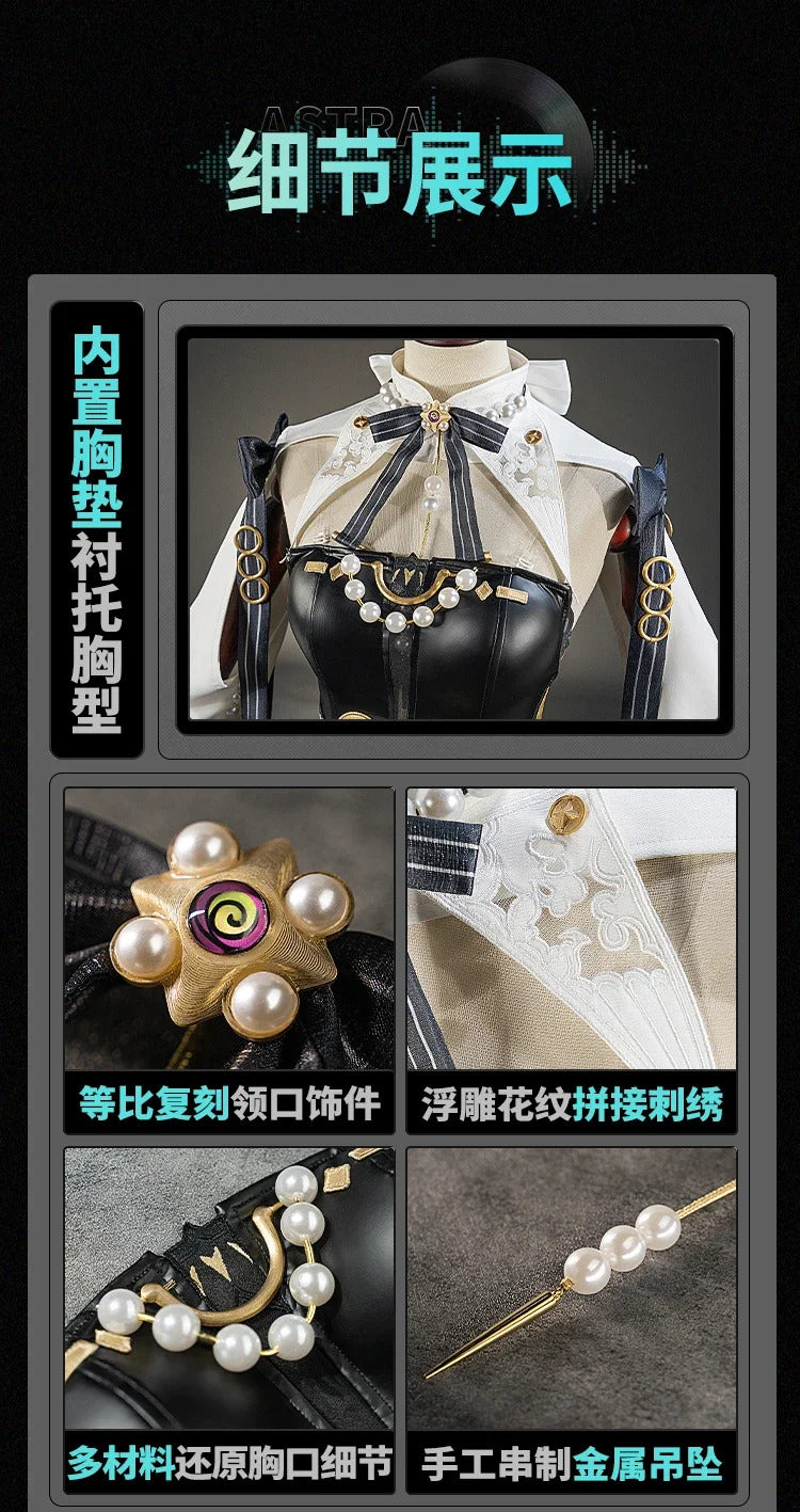 Zenless Zone Zero Astra Yao Cosplay Costume Black Dress Uniform Halloween Carnival Party Christmas Play Role Clothes Clothing