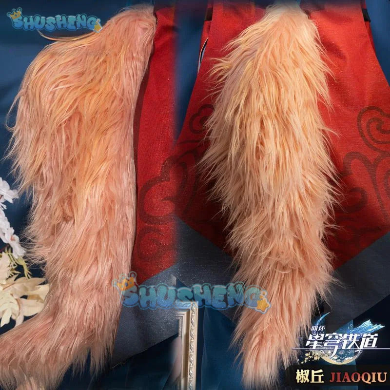 Honkai Star Rail Jiaoqiu Cosplay Costume Wig Uniform Headwear Tail Foxian Xianzhou Yaoqing Halloween Party for Women Men