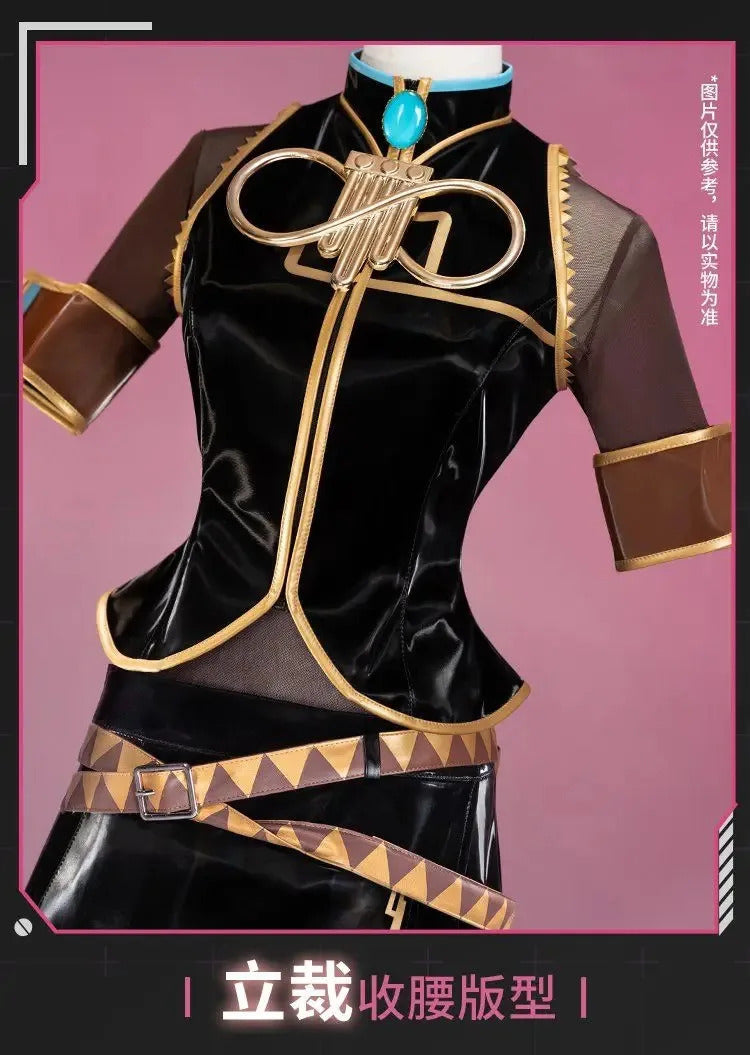 Miku cosplay costume Halloween carnival new top dress socks props wig set men women Chinese style Miku uniform