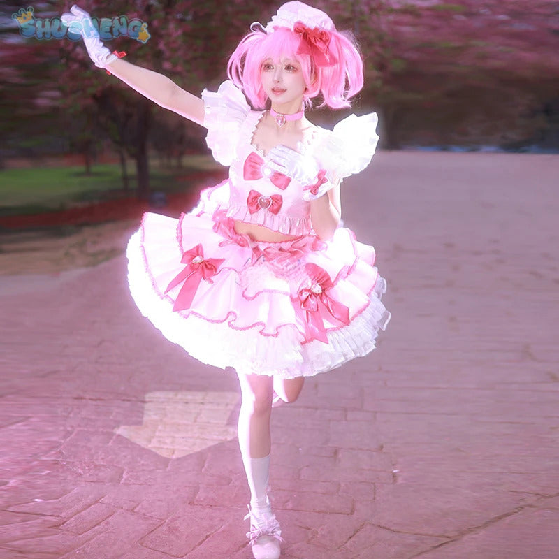Hinamori Amu Anime Shugo Chara Cosplay Costume Wig skirt support accessories Halloween Christmas adult gift Cute Pink Lolita set