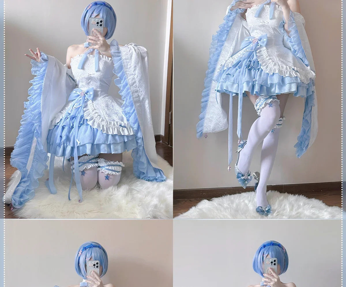 Rem Cosplay Costume Re -Starting Life in Another World Uniform Halloween Carnival Party Christmas Play Role Clothes Clothing