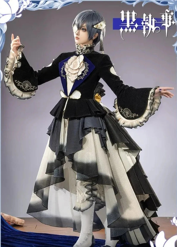 Anime Black Butler Ciel Phantomhive Gown Cosplay Costume Party Carnival Gorgeous Dress Accessories Prop Fashion Men Women Set