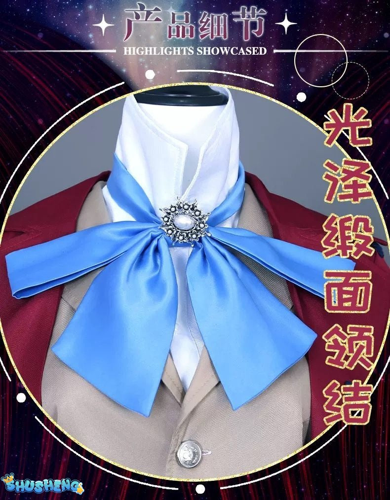 Identity V Anime Game Frederick Kreiburg Cosplay Costume Composer Wig Tailcoat Uniform Coat Adult Man Halloween Carnival Suits
