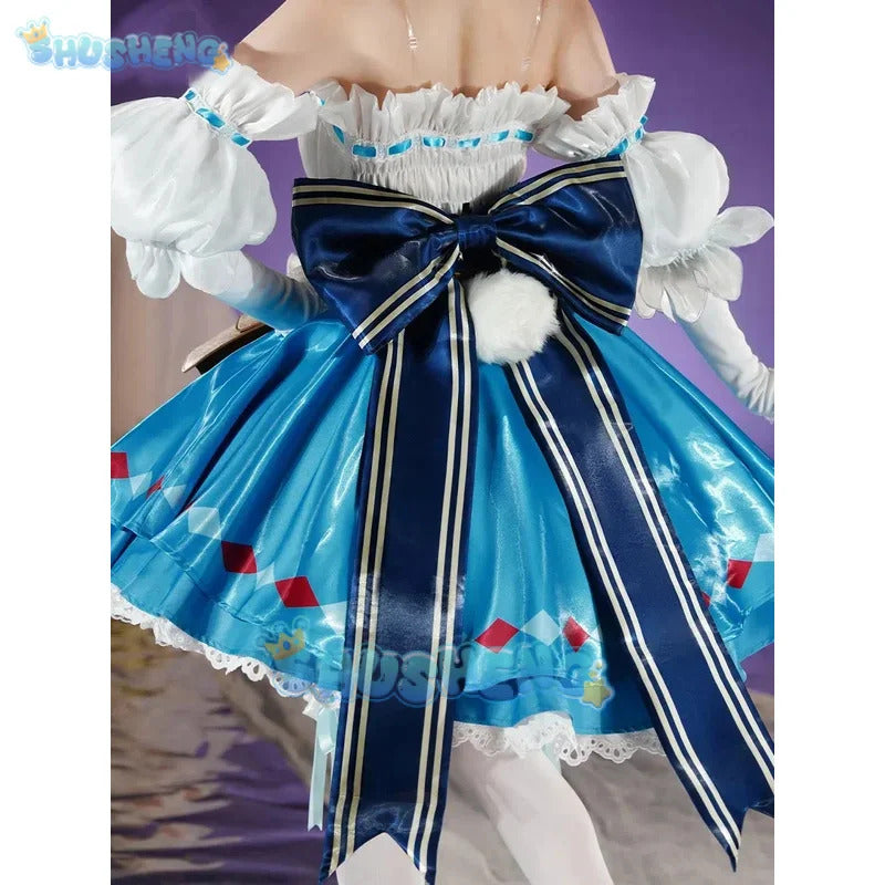 Shusheng Arknights Eyjafjalla A Picnic Before A Long Trip Game Suit Sweet Lovely Dress Cosplay Costume Halloween Party Outfit