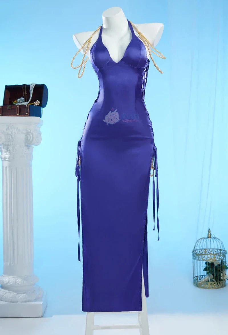 Nami Anime OP Cosplay Zou Costume Halloween party sexy purple strap long dress props accessories wig Woman New Nami set