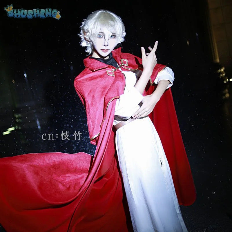 Identity Ⅴ Ithaqua Night watchman Cosplay Primitive skin Costume Halloween Party Gothic Uniform Cloak Props Wig Woman Man Set