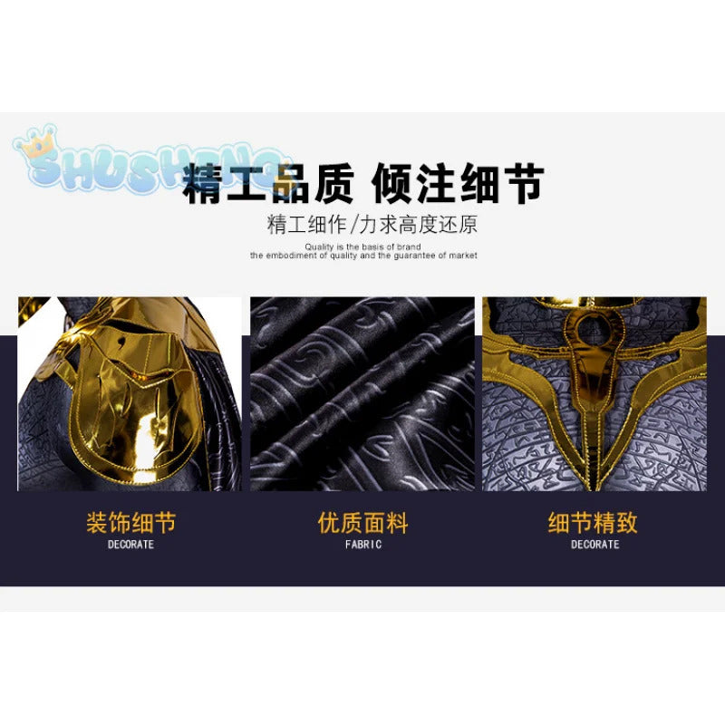 Movie Black Adam Cosplay Teth-Adam Costume Doctor Cos Fate Jumpsuit Headwear Cloak Halloween Party Men Combat Uniform Set