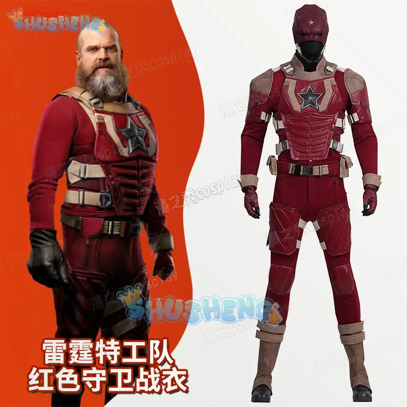 Movie Thunderbolts Red Guardian Cosplay Costume Uniform Halloween Carnival Party Christmas Play Role Clothes Clothing for Men