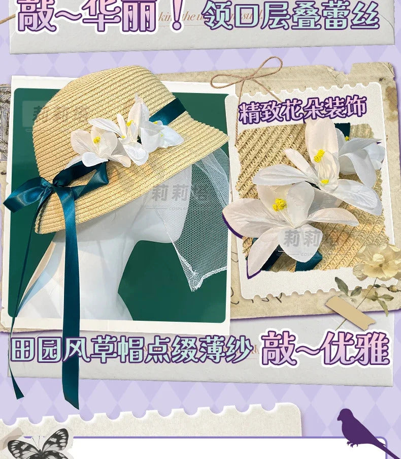 In stock Game Identity Ⅴ Vera Nair cospaly Perfumer Costume Sweet Lolita Princess Dress Hat Set Party Christmas Girl Uniform