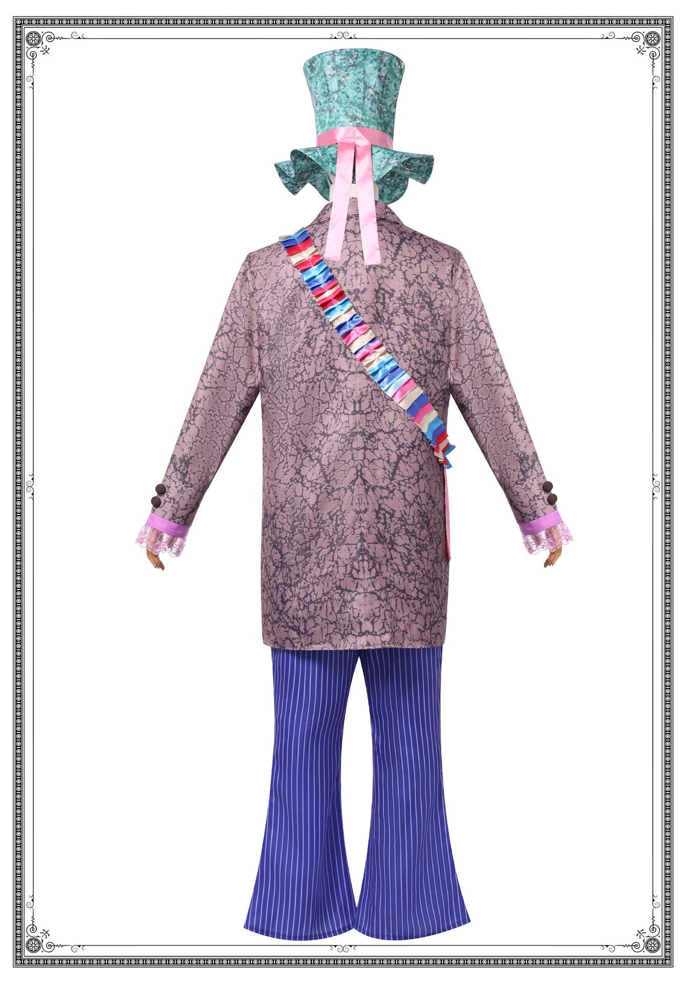 Alice in Wonderland cosplay hat man costume, Mad Hatter movie character play dress-up suit