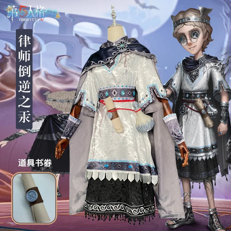 Game Identity Ⅴ Freddy Riley Lawyer Cosplay Costume Cloak, dress belt ring prop Halloween party gorgeous Woman Man New uniform