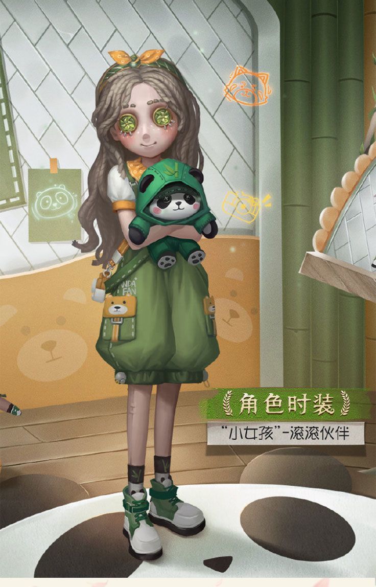 Game Identity V Cosplay Anime Panda Friend Little Girl Alice Derose Cosplay Costume Doll Green Rompers Uniform Accessories