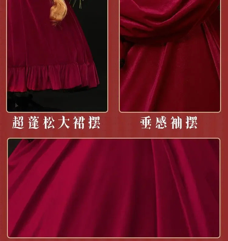 Rozen Maiden Shinku Cosplay Reiner Rubin Costume Cloak accessories Props Halloween carnival gorgeous red oversized dress set