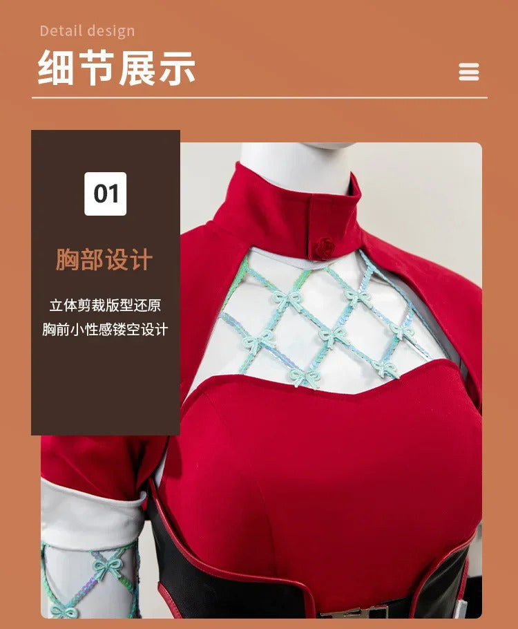 Psylocke Cosplay Rivals Red Ghost Hunter Costume Hat shoes suspender dress gloves socks prop set Halloween women fantasy uniform