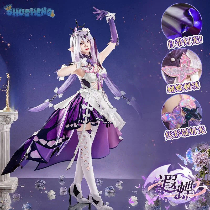Game Honkai: Star Rail Castorice Cosplay Costume Halloween Carnival Gorgeous Dress Ladies Lolita Props Accessories Sweet Set