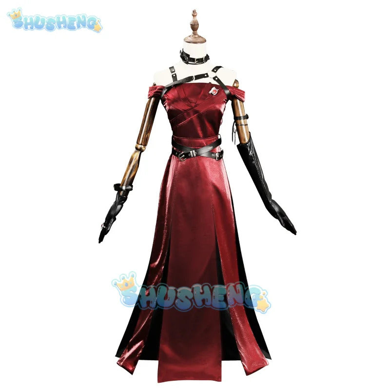 Love and Deepspace Heroines Cosplay Costume Red Dress Enchanting Veil Uniform Sylus Relentless Conqueror MC Halloween Women Girl